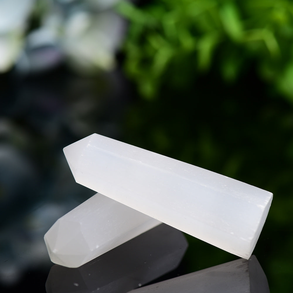 Set of 3 Selenite Points Bag