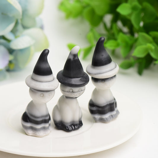 2.35" Taiji Stone Cat with Wizard Hat Bulk Wholesale