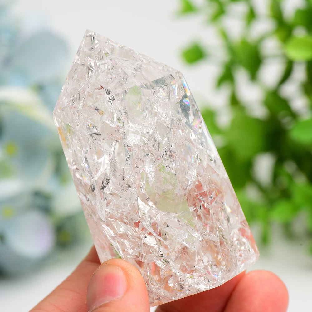 2.5"-4.0" Crack Clear Quartz Crystal Tower Bulk Wholesale