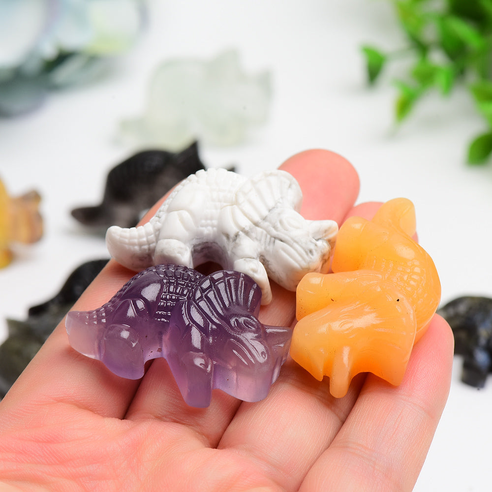 1.6" Mixed Crystal Dinosaur Carving Crystal Healing Bulk Wholesale