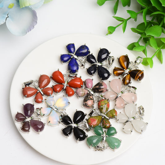 Mixed Crystal New Design Butterfly Shape Pendant Crystal Healing Bulk Wholesale