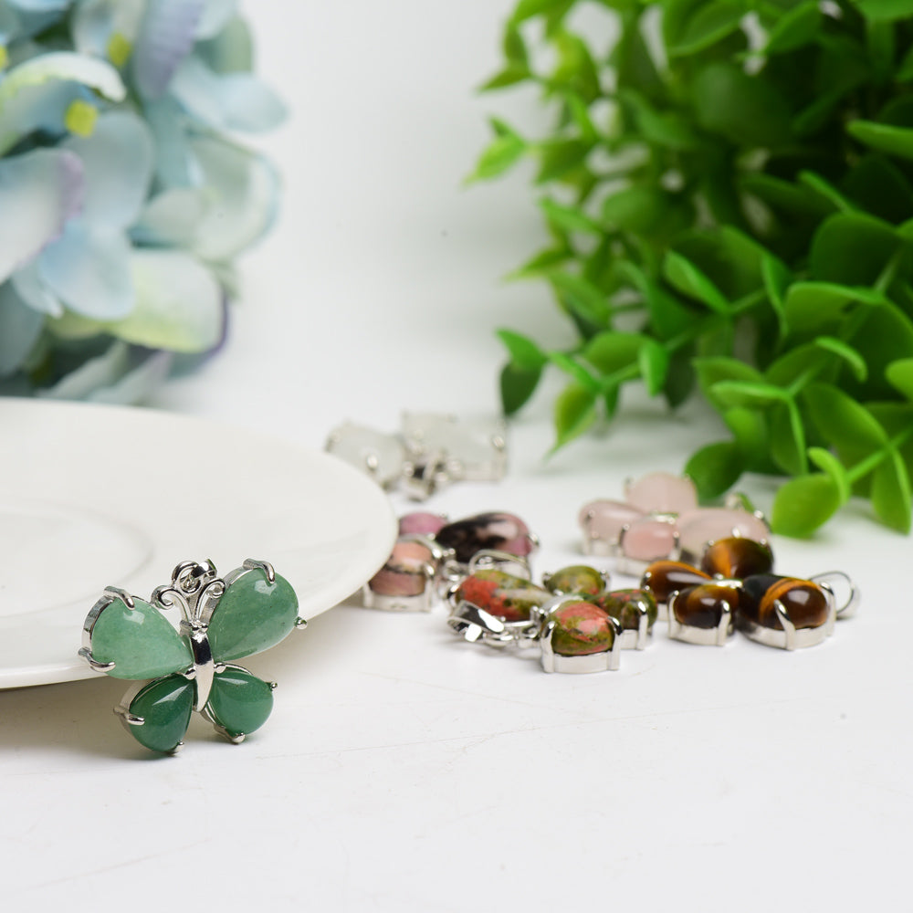 Mixed Crystal New Design Butterfly Shape Pendant Crystal Healing Bulk Wholesale