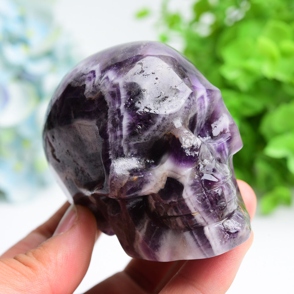3.2" Dream Amethyst Skull Crystal Carving Crystal Healing Bulk Wholesale
