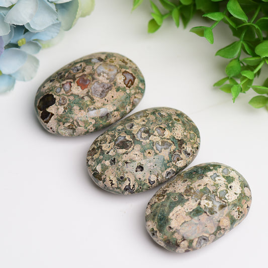 2.4" Rainforest Jasper Palm Stone