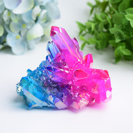 Aura Pink & Blue Crystal Clusters Free Form Crystal Healing Bulk Wholesale