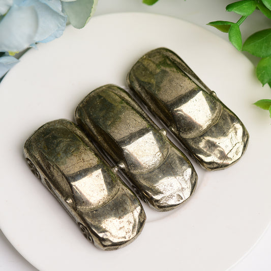 2.2" Pyrite Car Crystal Carving Free Form for Home Decor