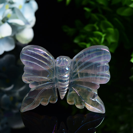 2.6" Aura Crystal Butterfly Carving Crystal Healing Bulk Wholesale
