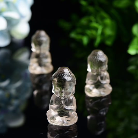1.5" Smoky Quartz Buddha Carving Crystal Healing Bulk Wholesale