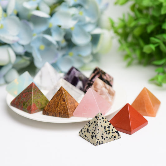 1.1" Mixed Crystal Pyramids Crystal Carving