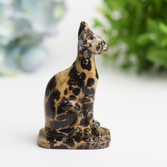3.2" Picture Stone Cat Crystal Carving Crystal Healing Bulk Wholesale