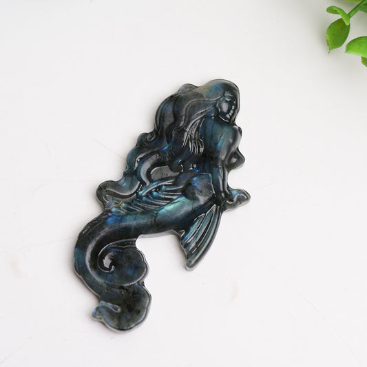 3.3" Labradorite Mermaid Crystal Carving Crystal Healing Bulk Wholesale
