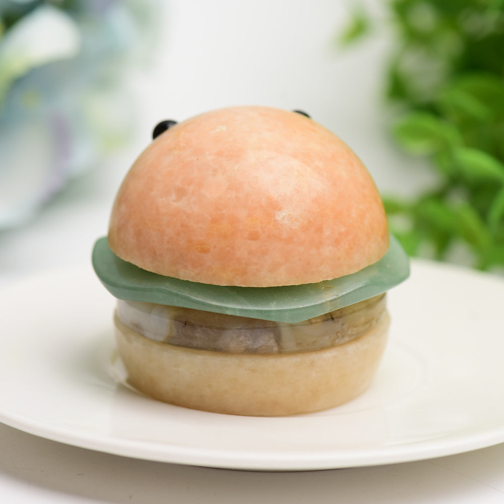 2.0" Calcite Green Aventurine Hamburger Carving Bulk Wholesale