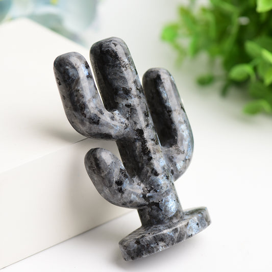 3.8" Larvikite Cactus Crystal Carving Crystal Healing Bulk Wholesale