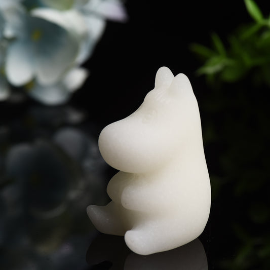 2.2" White Jade Hippo Crystal Carving Crystal Healing Bulk Wholesale