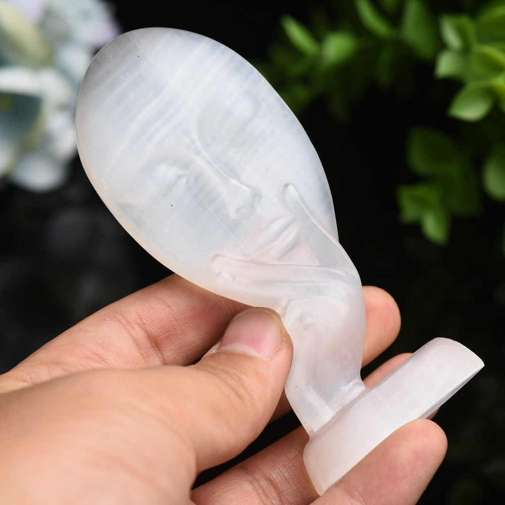 4.4" Selenite Lady Face Free Form Crystal Healing Bulk Wholesale