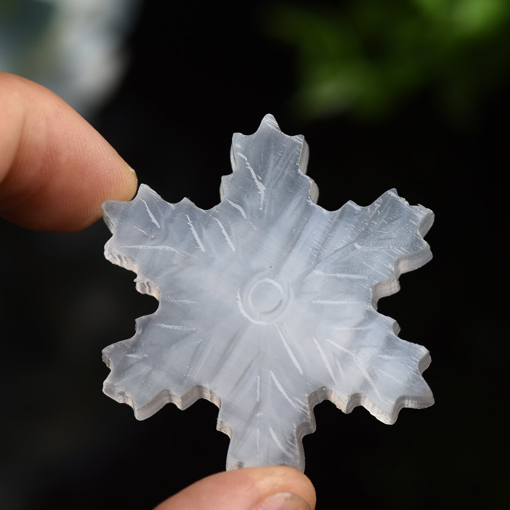 1.8" Selenite Snowflakes Carving Crystal Healing Bulk Wholesale