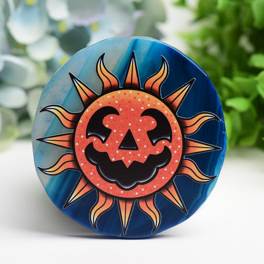 3.0"-3.5" Agate Slab with Printing Crystal Healing Bulk Wholesale