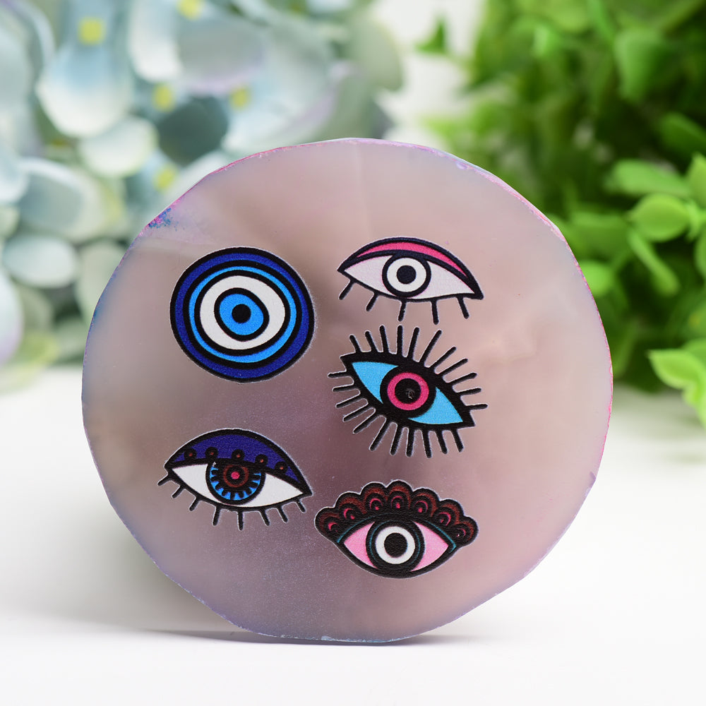 3.0"-3.5" Agate Slab with Printing Crystal Healing Bulk Wholesale