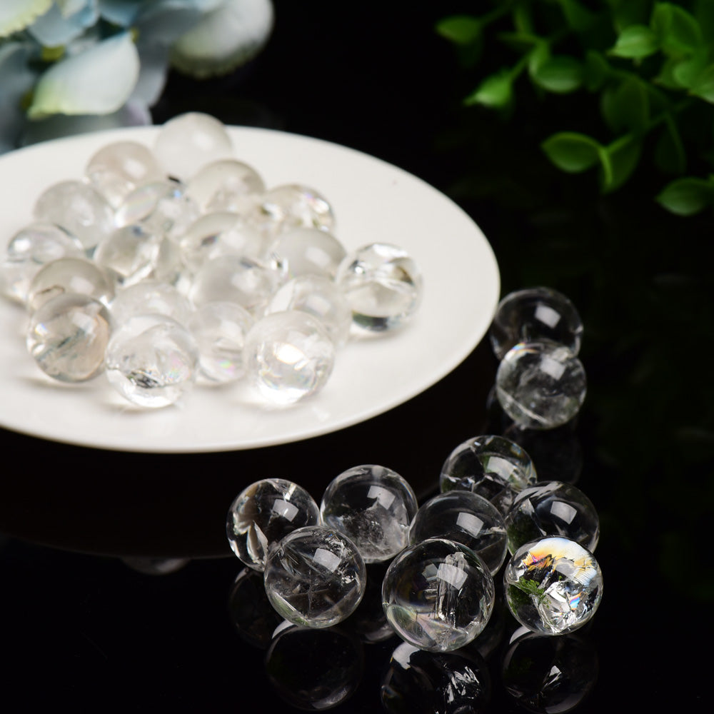 15mm Crack Clear Quartz Sphere Crystal Healing Bulk Wholesale