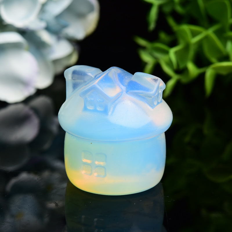 1.7" Opalite House Crystal Carving Bulk Wholesale