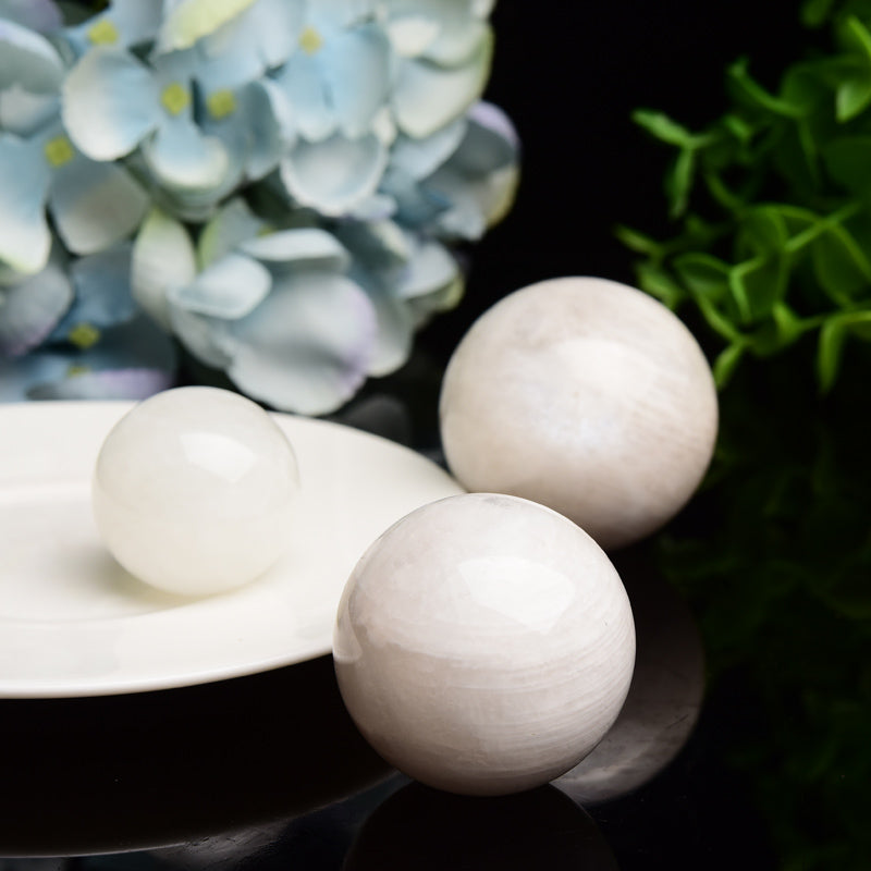 1.2"-2.0" White Moonstone Crystal Sphere Bulk Wholesale