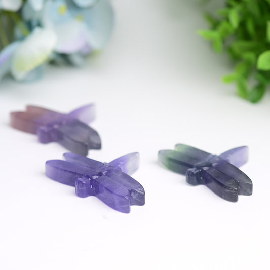 2.1" Fluorite Dragonfly Crystal Carving Bulk Wholesale