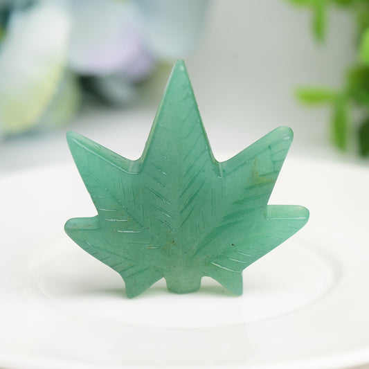 1.7" Mixed Crystal Maple Leaf Crystal Carving Bulk Wholesale