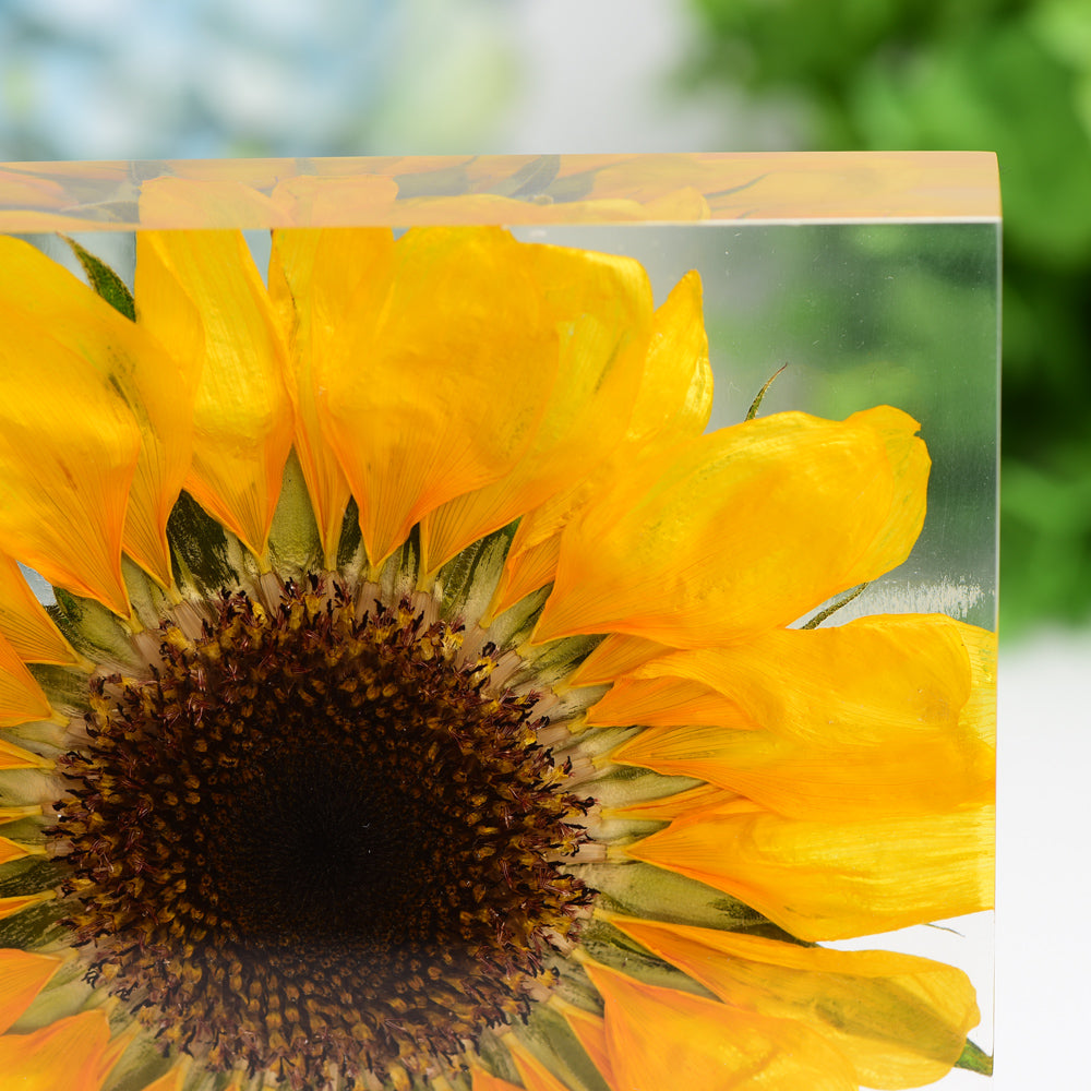 4.6" Square Resin with Sun Flower Free Form for Home Decor Bulk Wholesale