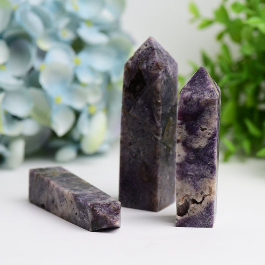 3.0"-4.5" Purple Sphalerite Crystal Tower