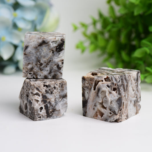 1.5" Druzy Zinc Cube Crystal Carving Bulk Wholesale