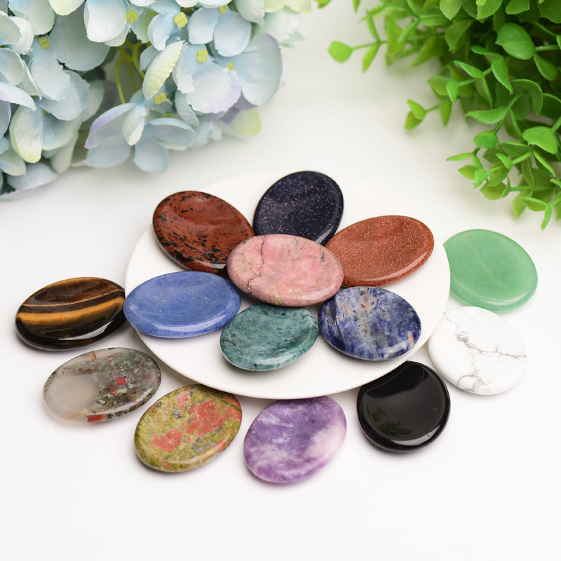 1.8" Mixed Crystal Worry Stone Bulk Wholesale