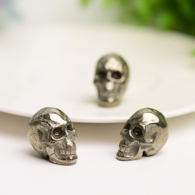 0.8" Mini Pyrite Skull Bulk Wholesale