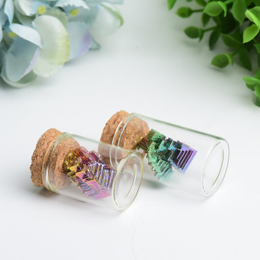 Bismuth in Glass Wish Bottle Crystal Healing Bulk Wholesale