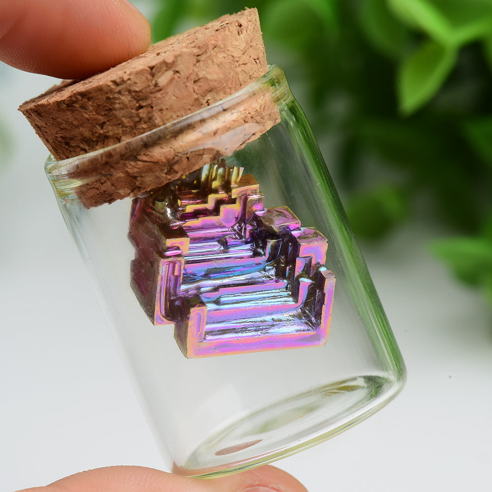 Bismuth in Glass Wish Bottle Crystal Healing Bulk Wholesale