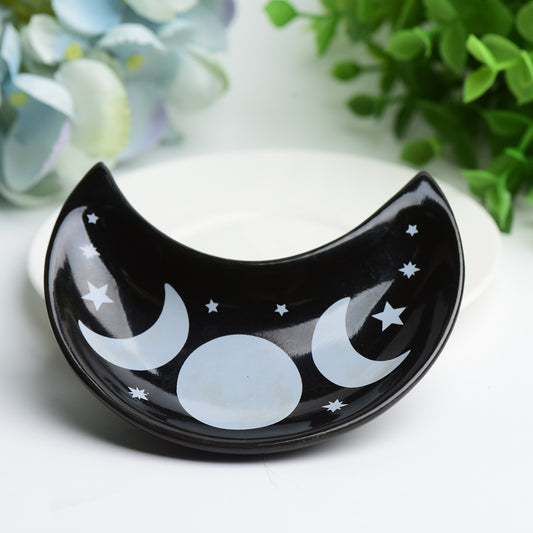 4.0" Ceramic Moon Bowl Crystal Healing Bulk Wholesale