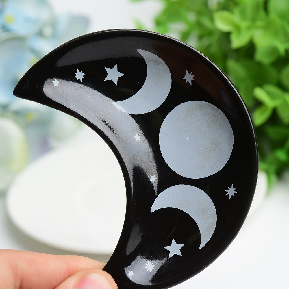 4.0" Ceramic Moon Bowl Crystal Healing Bulk Wholesale