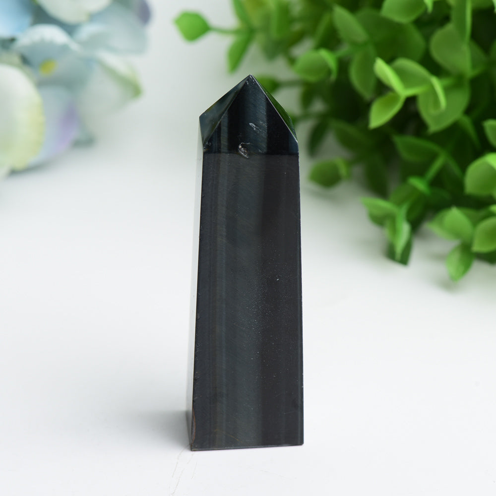 3.3"-4.0" Blue Tiger's Eye Crystal Point Crystal Healing Bulk Wholesale