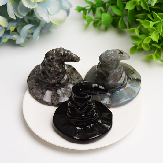 2.2" Mixed Crystal Wizard Hat Crystal Carving Crystal Healing Bulk Wholesale