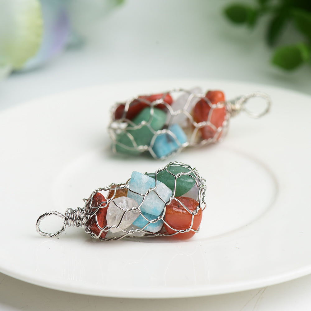 Mixed Crystal Chips Chakra Pendant Crystal Healing Bulk Wholesale