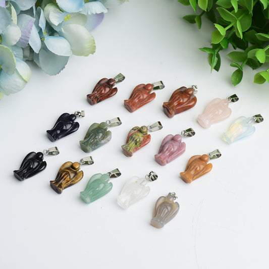 Mixed Crystal Mini Angel Pendant Crystal Healing Bulk Wholesale