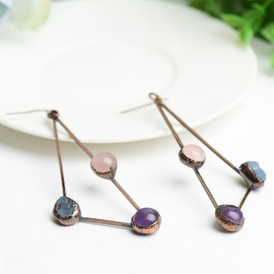 Geometry Figure Design Crystal Decor Earrings Crystal Healing Bulk Wholesale