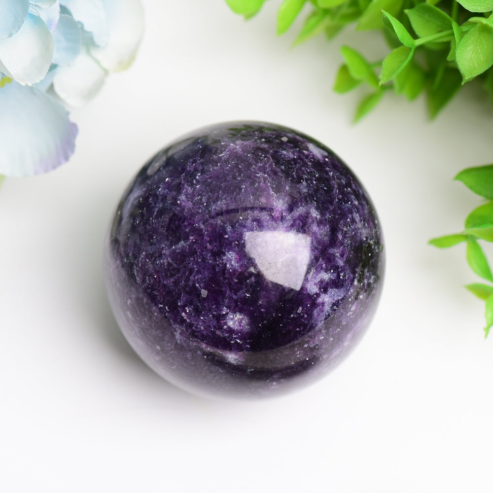 2.5"-4.0" Purple Lepidolite Crystal Sphere Bulk Wholesale