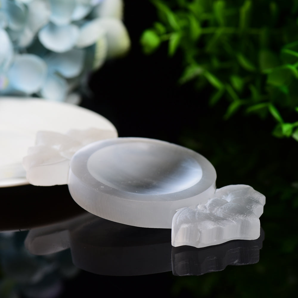 4.6" Selenite Candy Shape Bowl Bulk Wholesale