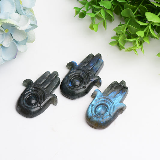 2.5" Labradorite Hand with Eye Crystal Carving Crystal Healing Crystal Healing Bulk Wholesale