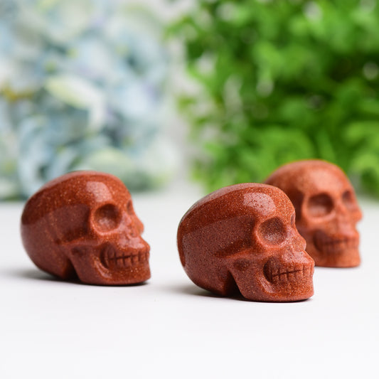 2.0" Golden Sandstone Skull Crystal Carving