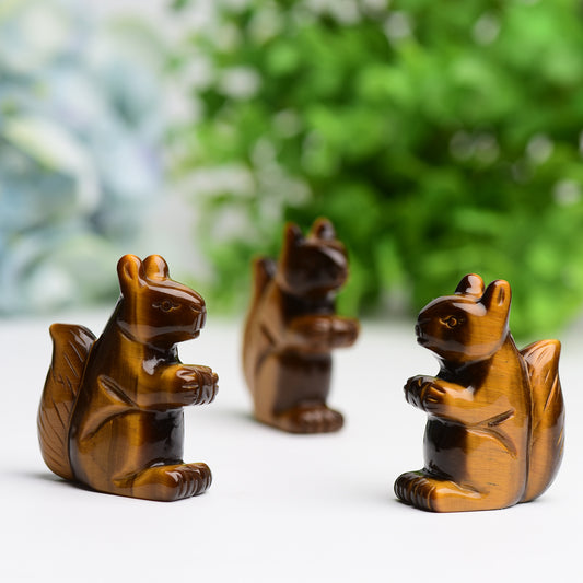 2.0" Tiger's Eye Squirrel Crystal Carving