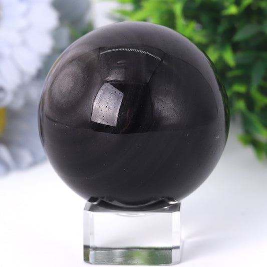 Silver Obsidian Sphere