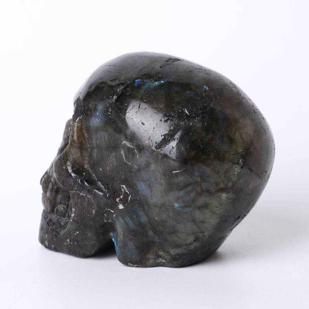 3" Unique Larbradorite Crystal Carving Skull for Halloween