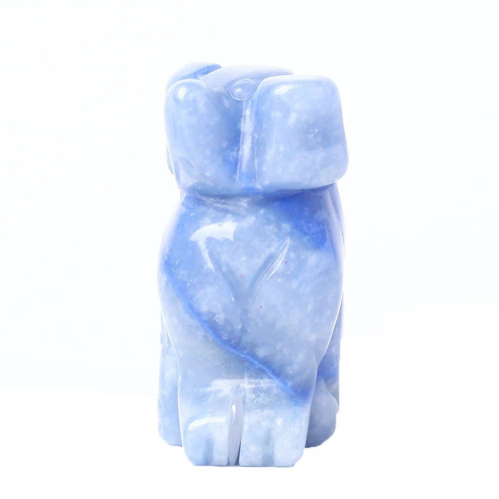 Blue Aventurine Dog Figurine Crystal Carving