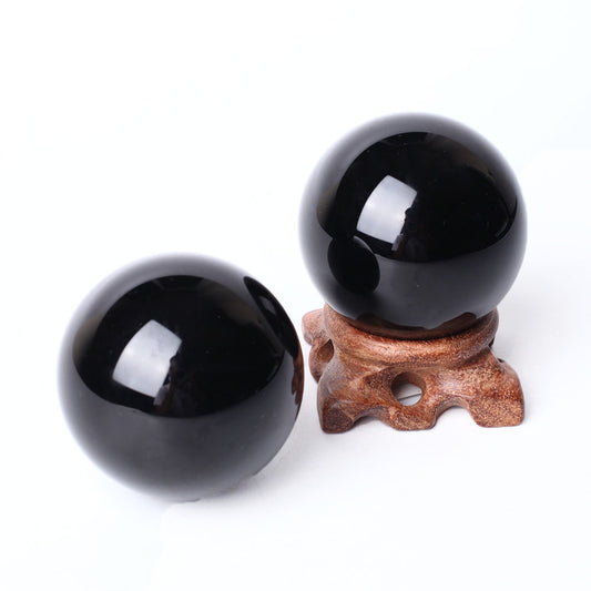 6cm Black Obsidian Crystal Sphere